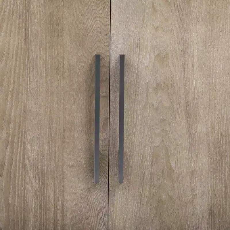 Mobiletto in legno a 2 ante Espresso / Naturale con maniglie in metallo