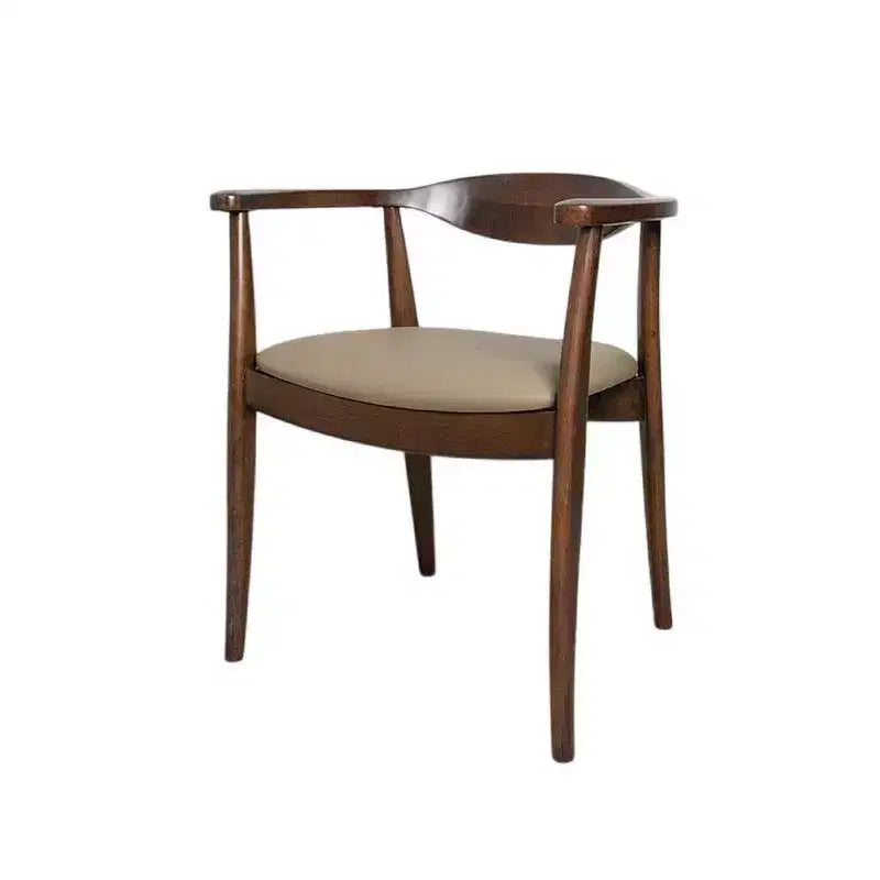 Poltroncina da pranzo in microfibra marrone, schienale a doghe, set da 2