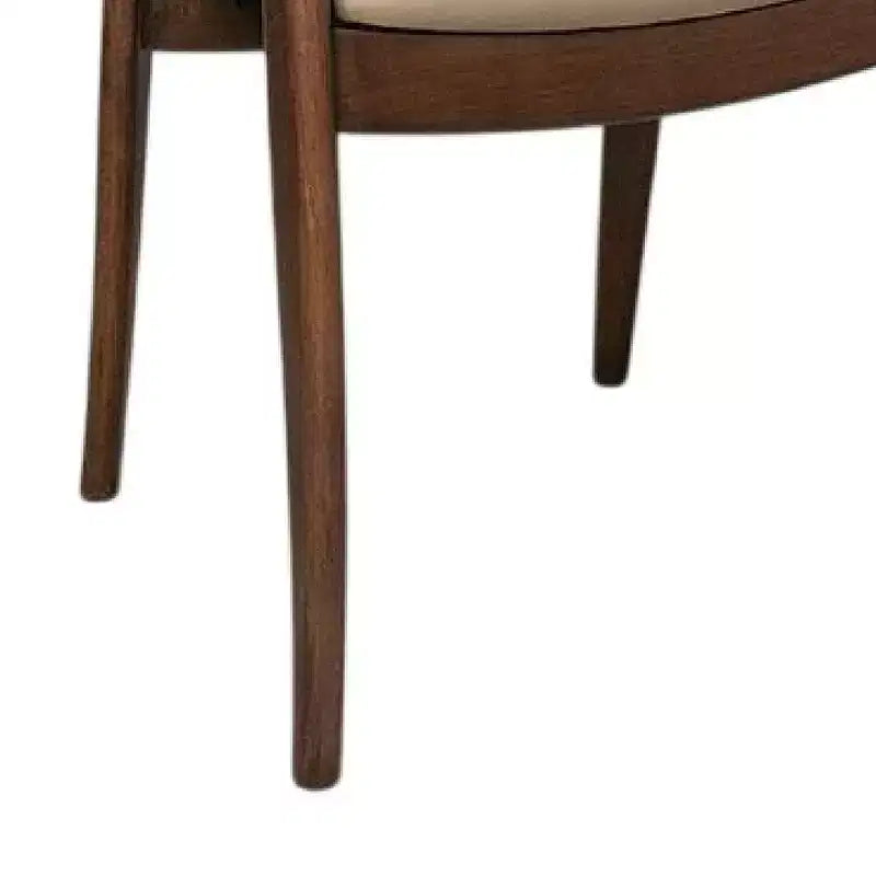 Poltroncina da pranzo in microfibra marrone, schienale a doghe, set da 2