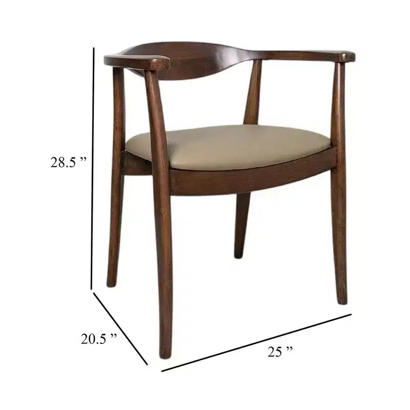 Poltroncina da pranzo in microfibra marrone, schienale a doghe, set da 2