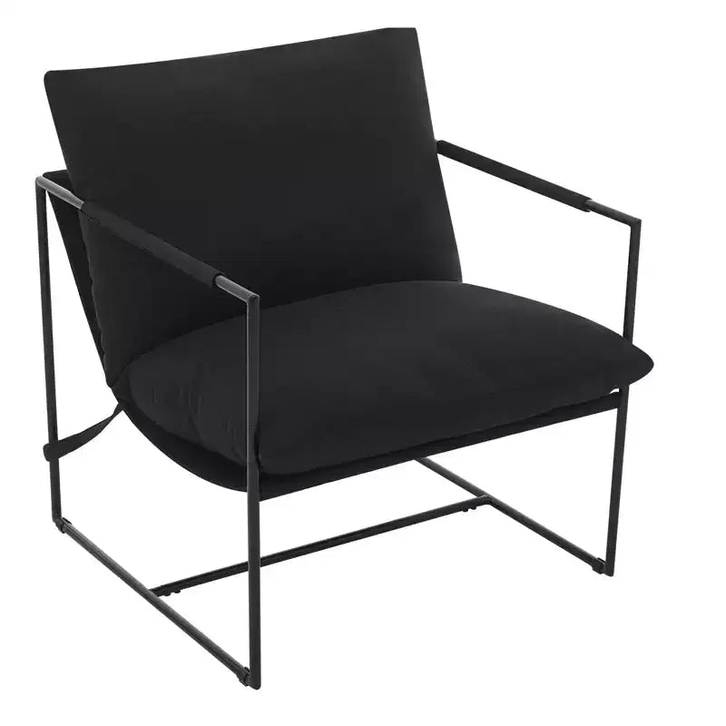 Poltrona di design senza braccioli 1 posto in velluto a coste e lino Beige/Nero/Grigio