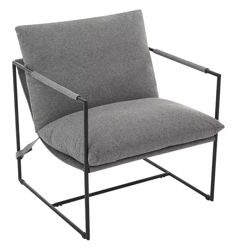 Poltrona di design senza braccioli 1 posto in velluto a coste e lino Beige/Nero/Grigio
