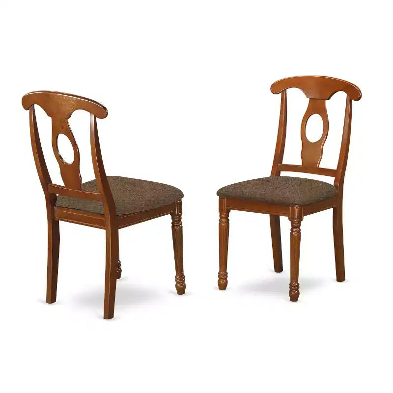 Set da pranzo in legno marrone e similpelle, tavolo rettangolare, 6 posti, 7 pezzi
