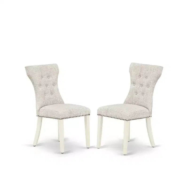 Set da pranzo rettangolare a ribalta 3 pezzi Linen White, per 2 persone