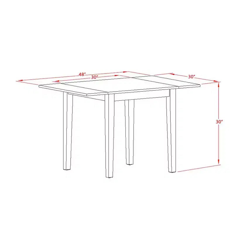 Set da pranzo rettangolare a ribalta 3 pezzi Linen White, per 2 persone