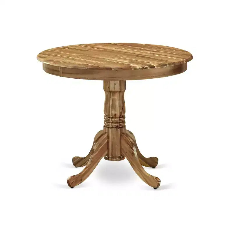 Set da pranzo 3 pezzi con piedistallo in rovere naturale, 2 posti a sedere
