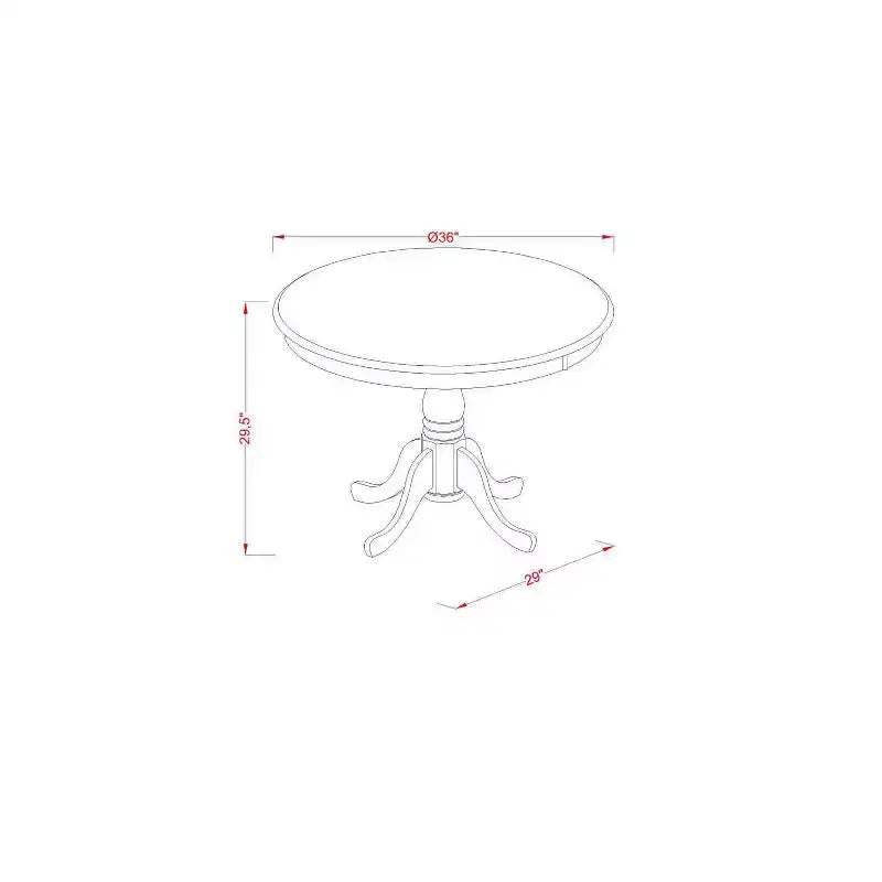 Set da pranzo 3 pezzi con piedistallo in rovere naturale, 2 posti a sedere