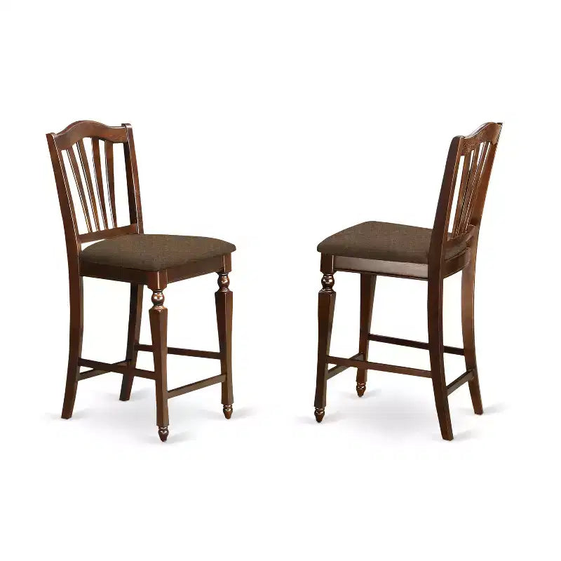 Set da pranzo da 5 pezzi in mogano altezza bancone (2 posti)
