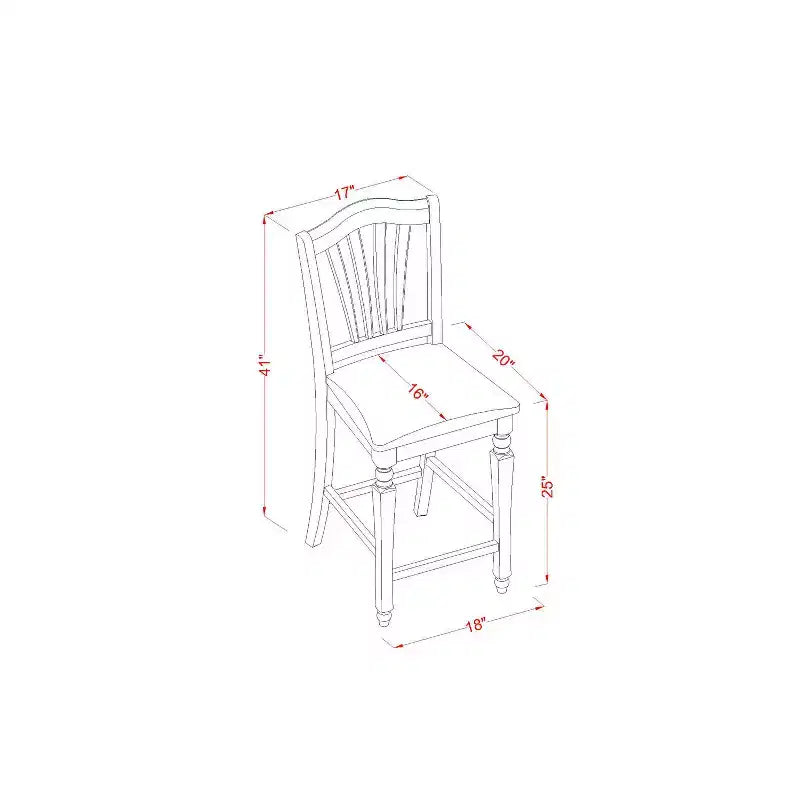 Set da pranzo da 5 pezzi in mogano altezza bancone (2 posti)