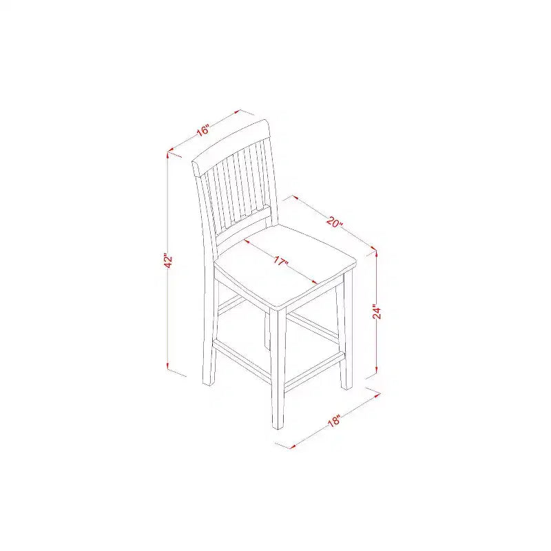 Set da pranzo da 3 pezzi altezza bancone latticello e ciliegio per 2 persone