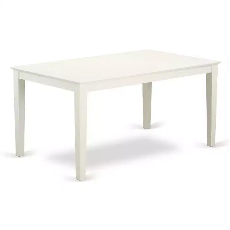 Set da pranzo in legno rettangolare bianco, 7 pezzi, 6 posti