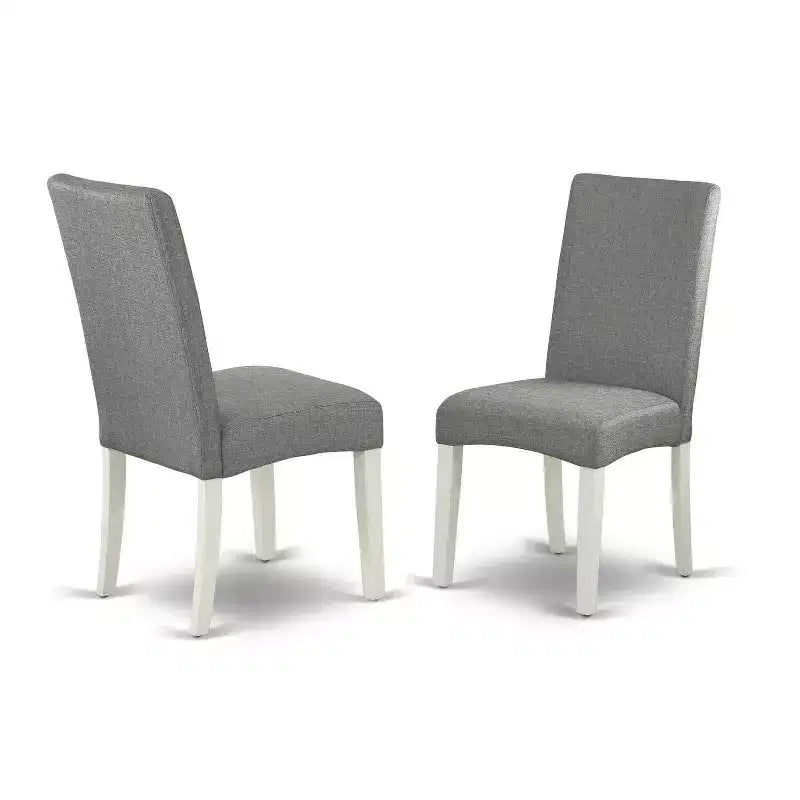 Set da pranzo in legno rettangolare bianco, 7 pezzi, 6 posti