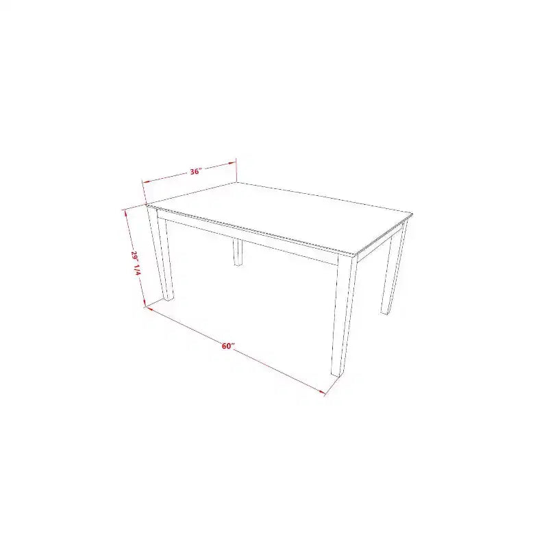 Set da pranzo in legno rettangolare bianco, 7 pezzi, 6 posti