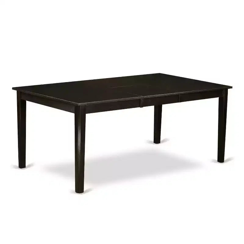 Set da pranzo rettangolare allungabile 7 pezzi in legno marrone con sedie in similpelle, 6 posti a sedere