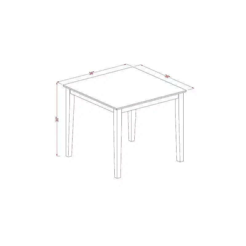 Set da pranzo quadrato in mogano, 4 posti, 5 pezzi