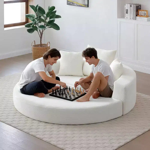 Beige / Nero / Grigio / Verde / Arancione / Giallo – Divano letto convertibile in velluto a coste con cuscini, 2 posti
