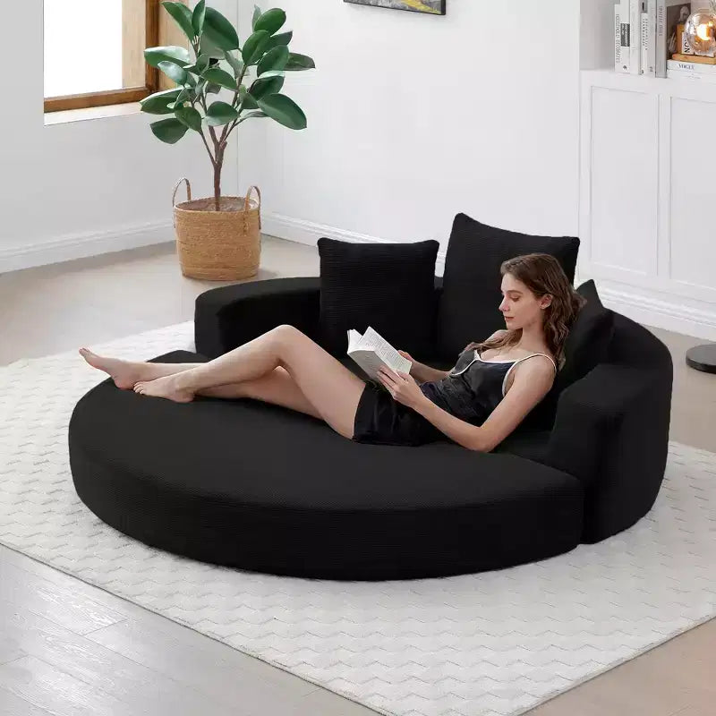 Beige / Nero / Grigio / Verde / Arancione / Giallo – Divano letto convertibile in velluto a coste con cuscini, 2 posti