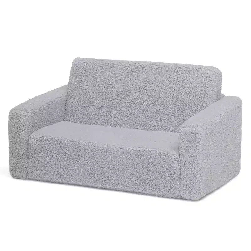 Divano e lettino convertibile estraibile per bambini Panna/Grigio/Rosa, 3 posti a sedere