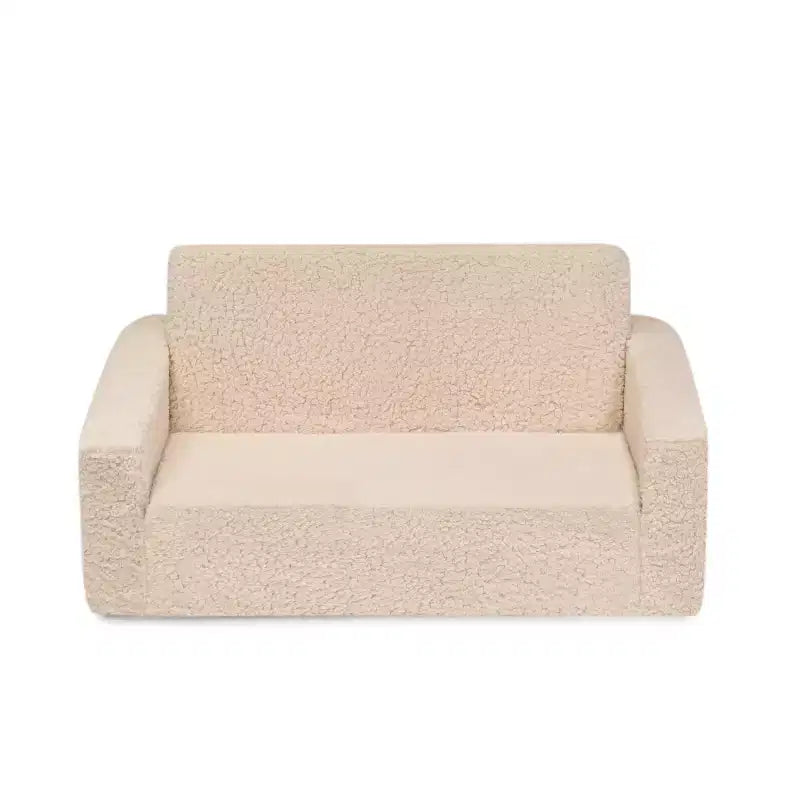 Divano e lettino convertibile estraibile per bambini Panna/Grigio/Rosa, 3 posti a sedere
