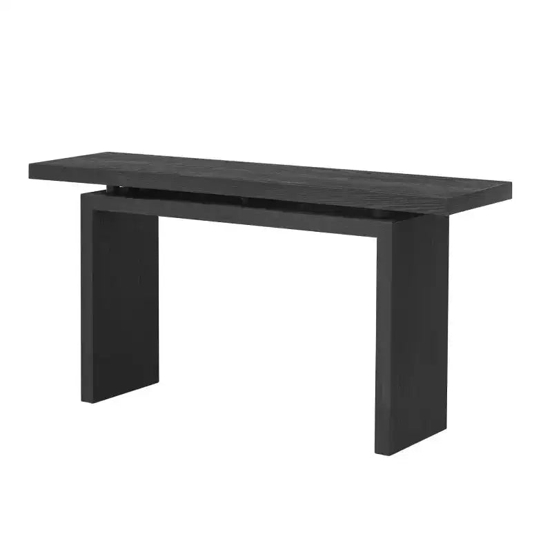 Console con piano sospeso nero/naturale, impiallacciatura in frassino sottile, 1 pezzo