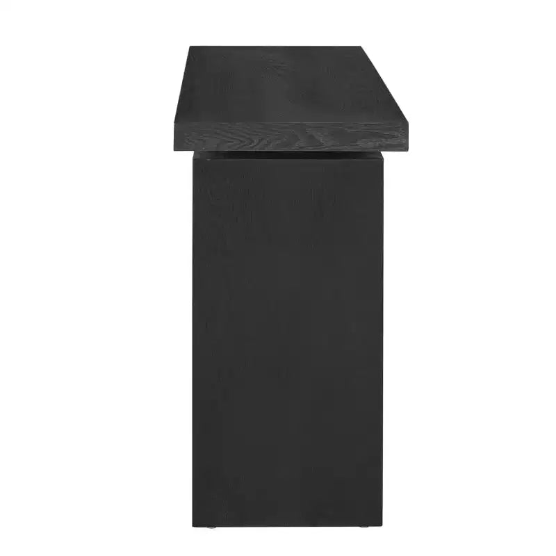 Console con piano sospeso nero/naturale, impiallacciatura in frassino sottile, 1 pezzo
