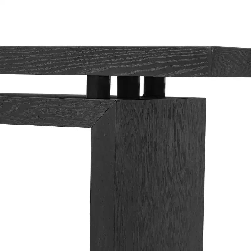 Console con piano sospeso nero/naturale, impiallacciatura in frassino sottile, 1 pezzo