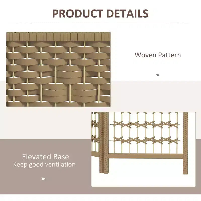 Nero / Marrone / Grigio scuro / Legno naturale / Bianco – Divisorio pieghevole a 6 pannelli intrecciato, Schermo per la privacy per 1 persona