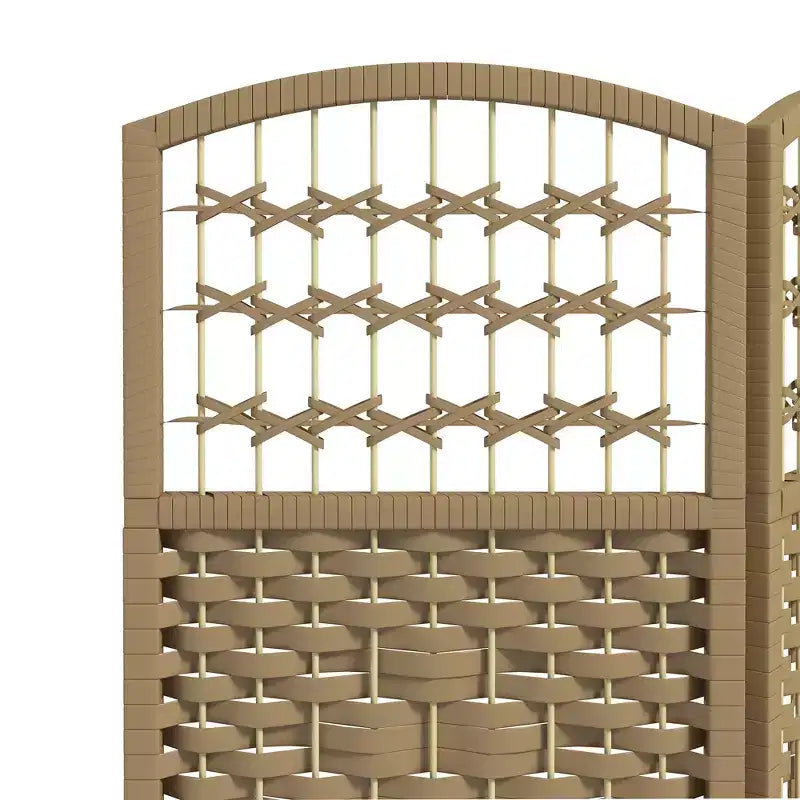 Nero / Marrone / Grigio scuro / Legno naturale / Bianco – Divisorio pieghevole a 6 pannelli intrecciato, Schermo per la privacy per 1 persona