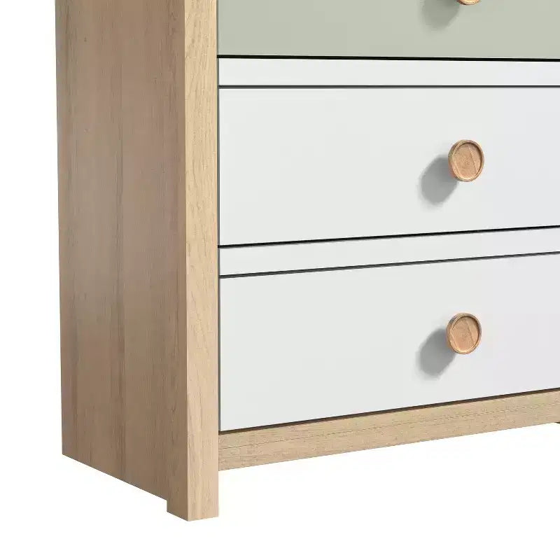 Cassettiera Oslo Oak e colori misti a 5 cassetti per 1 persona