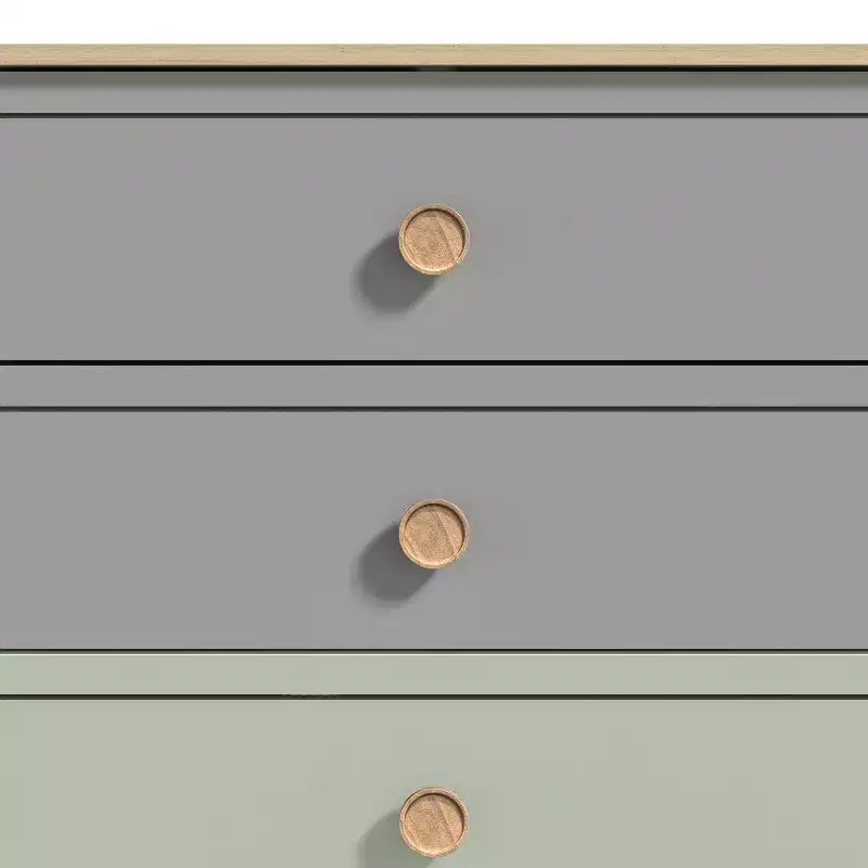 Cassettiera Oslo Oak e colori misti a 5 cassetti per 1 persona