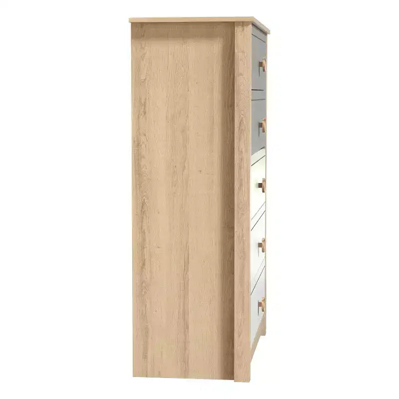 Cassettiera Oslo Oak e colori misti a 5 cassetti per 1 persona