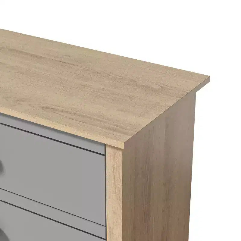 Cassettiera Oslo Oak e colori misti a 5 cassetti per 1 persona