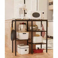 4 - Tier Kitchen Microwave Oven Stand Adjustable Coffee Bar Station Small Appliance Baker's Rack with 4 Hooks 5 Storage
