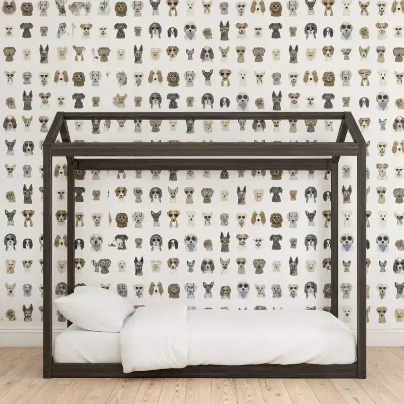 Letto a capanna in pino naturale, singolo, 1 persona