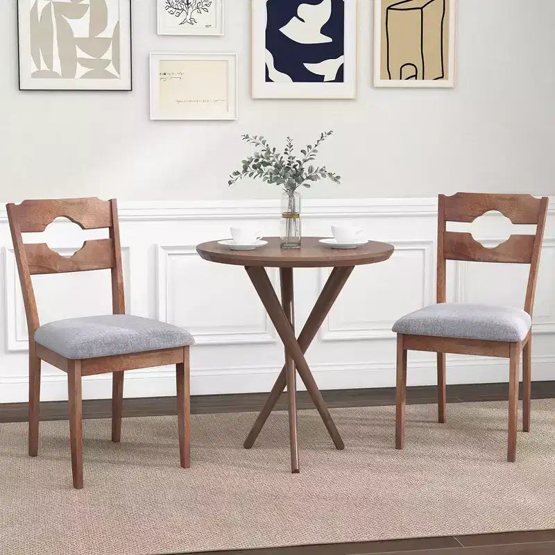 Sedia da pranzo imbottita con schienale alto Brown & Grey, set da 2