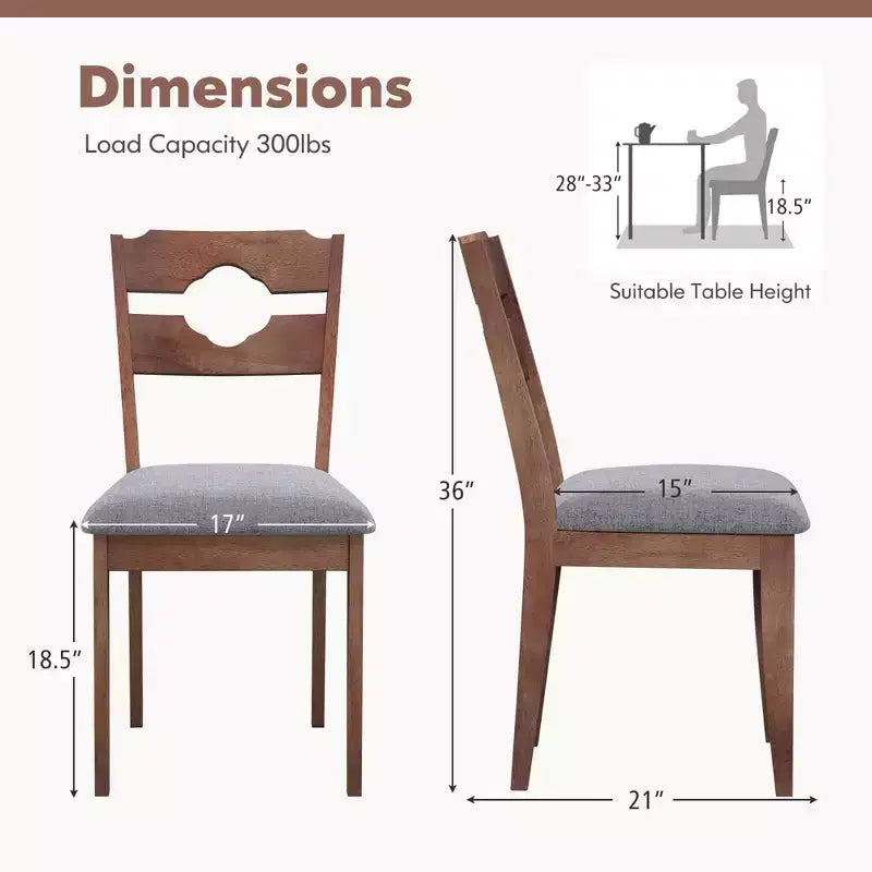 Sedia da pranzo imbottita con schienale alto Brown & Grey, set da 2