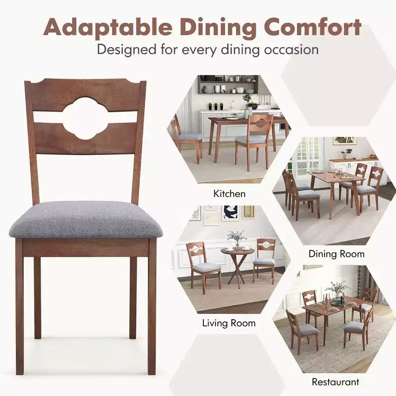 Sedia da pranzo imbottita con schienale alto Brown & Grey, set da 2