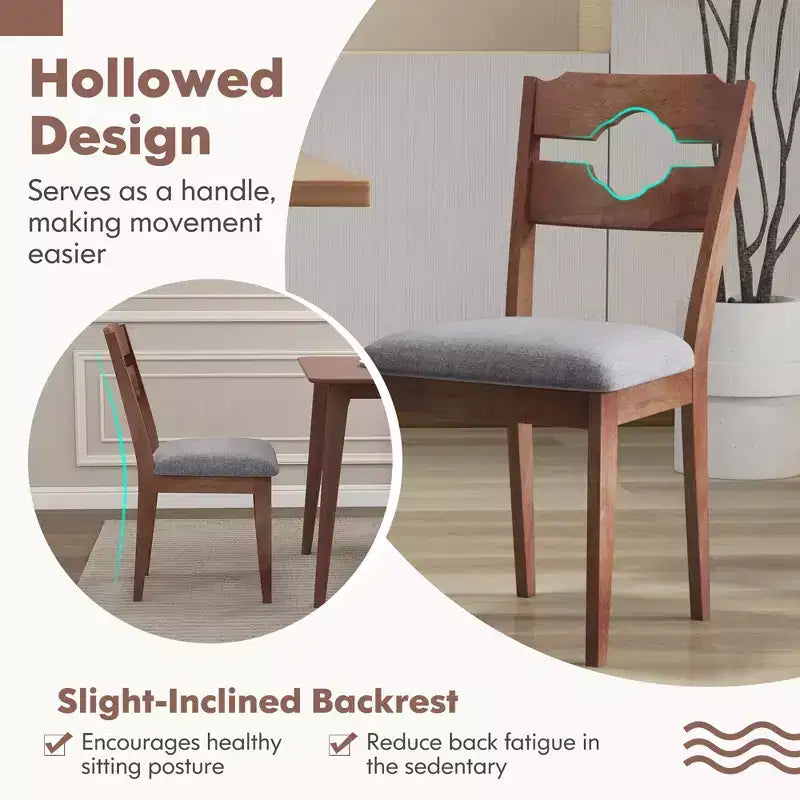Sedia da pranzo imbottita con schienale alto Brown & Grey, set da 2