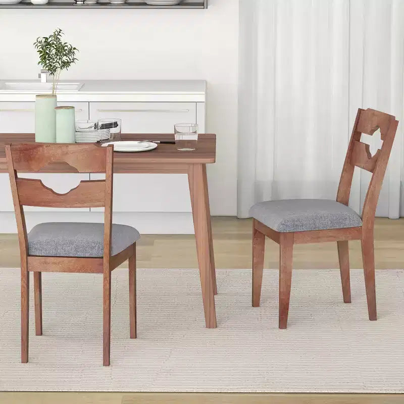 Sedia da pranzo imbottita con schienale alto Brown & Grey, set da 2