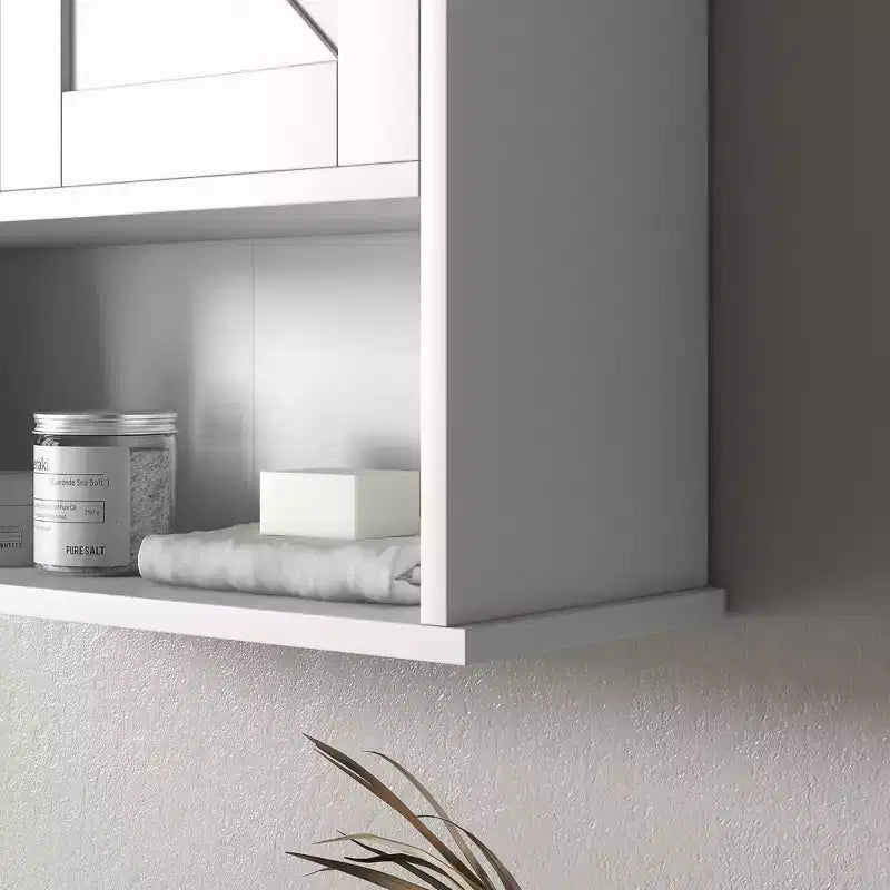 Mobiletto da parete rustico grigio/bianco con anta scorrevole a granaio, singolo