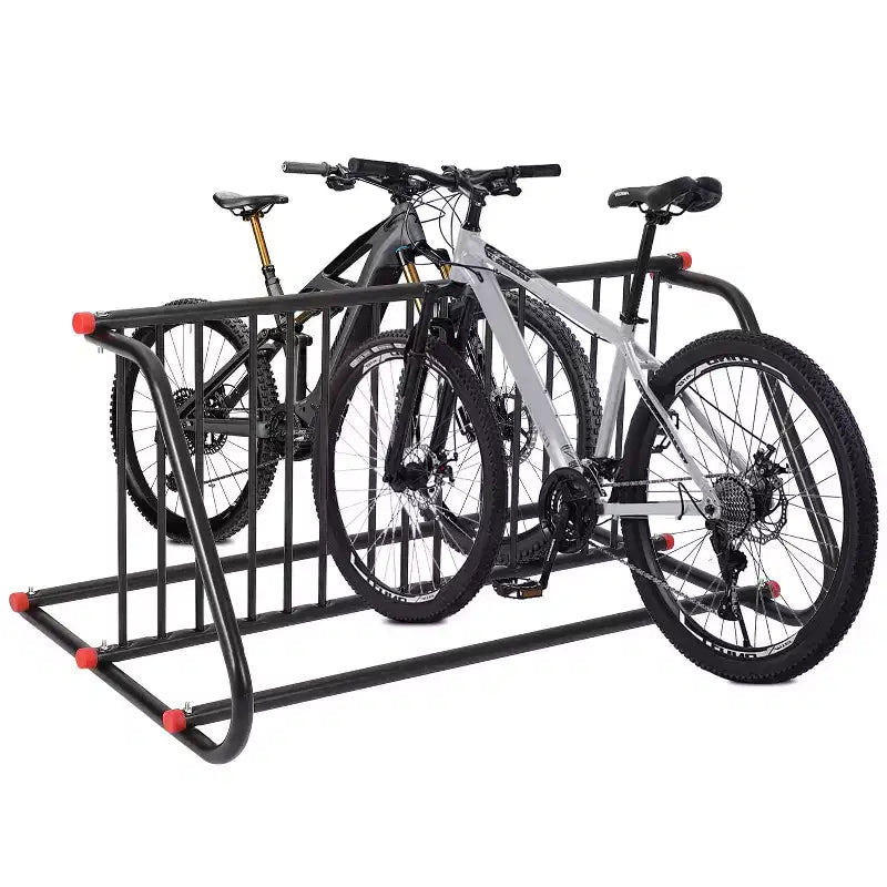Portabiciclette da terra in acciaio nero – Lato singolo/doppio, per 5 o 10 bici
